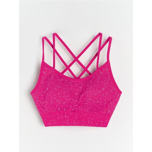 Sinsay - Top sportowy z podwójnymi cienkimi ramiączkami - różowy Sinsay M/L Sinsay