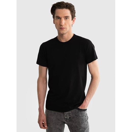 Koszulka męska z bawełny supima czarna Supiclassic 906 ze sklepu Big Star w kategorii T-shirty męskie - zdjęcie 179580306