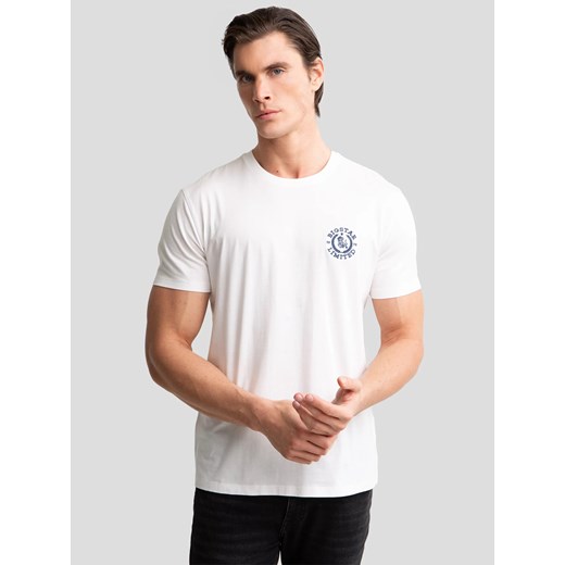 Koszulka męska bawełniana z haftem na piersi biała Reager 100 ze sklepu Big Star w kategorii T-shirty męskie - zdjęcie 179580858