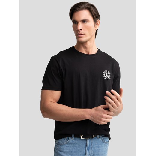Koszulka męska bawełniana z haftem na piersi czarna Reager 906 ze sklepu Big Star w kategorii T-shirty męskie - zdjęcie 179580907