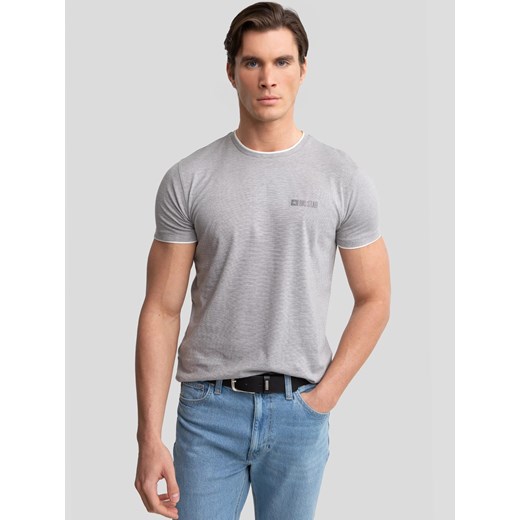 Koszulka męska melanżowa szara Fredris 903 ze sklepu Big Star w kategorii T-shirty męskie - zdjęcie 179580999