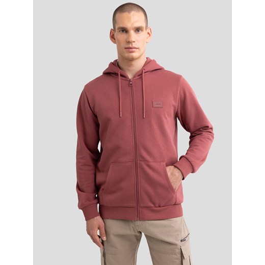 Bluza męska rozpinana z kapturem ciemnoróżowa Artish 602 ze sklepu Big Star w kategorii Bluzy męskie - zdjęcie 179581358