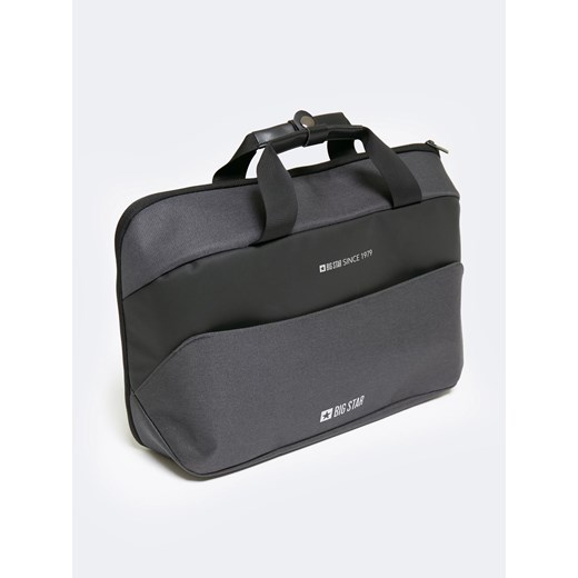 Torba na laptopa unisex szaro-czarna HH574048 906 ze sklepu Big Star w kategorii Torby na laptopa - zdjęcie 179581495