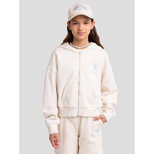 Bluza dziewczęca rozpinana z kapturem kremowa Naoma 103 ze sklepu Big Star w kategorii Bluzy dziewczęce - zdjęcie 179581576