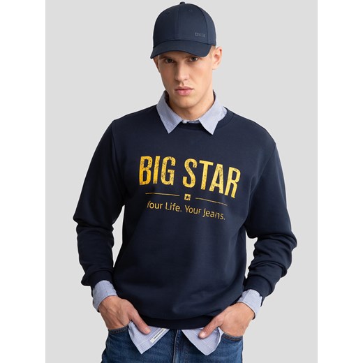 Bluza męska z logo BIG STAR granatowa Setor 403 ze sklepu Big Star w kategorii Bluzy męskie - zdjęcie 179582029