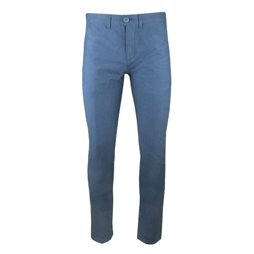 Wiosenno-Letnie, Bawełniane Spodnie (Chinos) - Pako Jeans - Niebieskie SPPJNSjohnsonGR ze sklepu JegoSzafa.pl w kategorii Spodnie męskie - zdjęcie 179585399