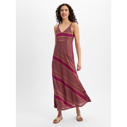 Marie Lund Damska sukienka na co dzień Kobiety różowe złoto wzorzysty ze sklepu vangraaf w kategorii Sukienki - zdjęcie 179585548