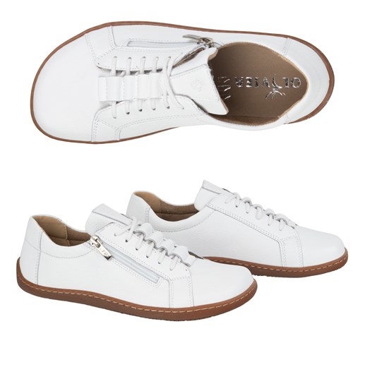 Buty minimalistyczne barefoot skórzane damskie 1242 białe ze sklepu butyolivier w kategorii Półbuty damskie - zdjęcie 179585565