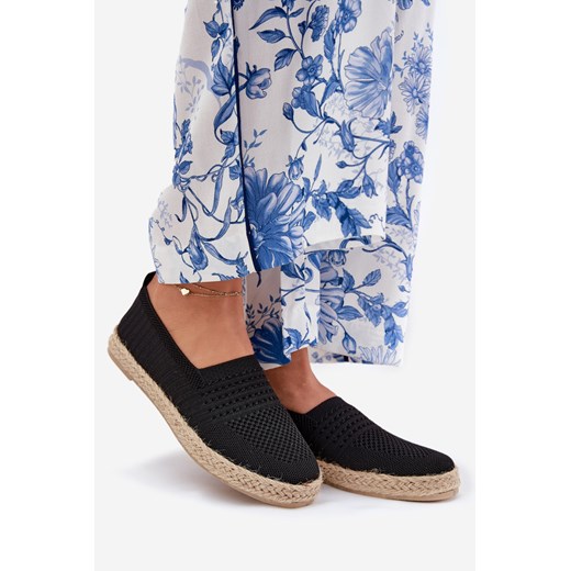 Espadryle damskie czarne Vinceza casualowe bez zapięcia