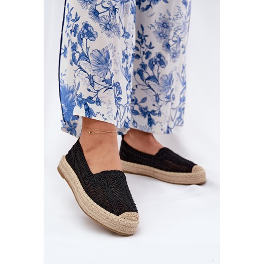 Espadryle Damskie Na Platformie Czarne Vinceza 17392 ze sklepu ZAZOO w kategorii Espadryle damskie - zdjęcie 179585796