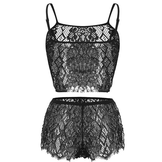Koronkowy komplet bielizny plus size - Czarny ze sklepu Intimica.pl w kategorii Komplety bielizny damskiej - zdjęcie 179591255
