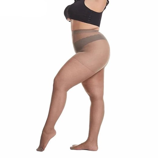 Rajstopy plus size - Beżowy Uniwersalny ze sklepu Intimica.pl w kategorii Rajstopy - zdjęcie 179592739