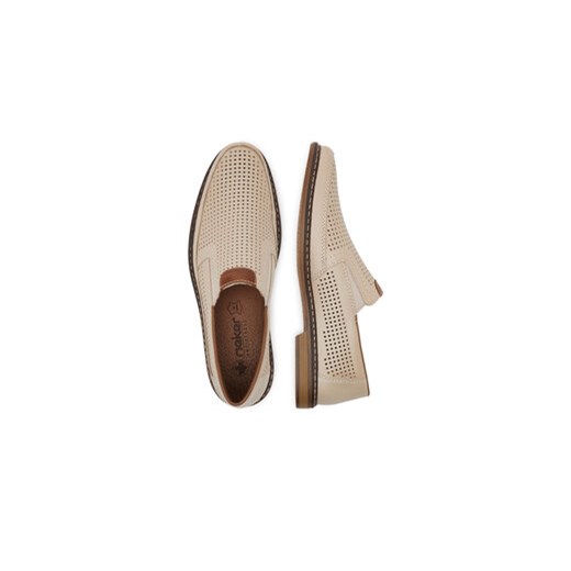 Półbuty męskie Rieker beżowe bez zapięcia 