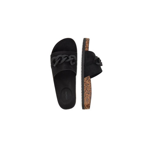 Klapki damskie czarne DeeZee bez zapięcia letnie 
