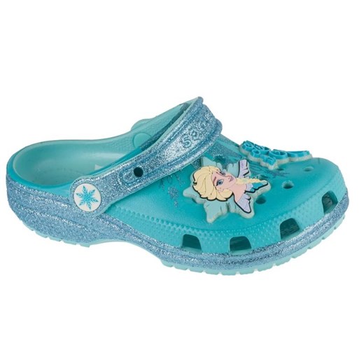 Klapki Crocs Classic Frozen Elsa Clog 210235-90H niebieskie ze sklepu ButyModne.pl w kategorii Klapki dziecięce - zdjęcie 179595816