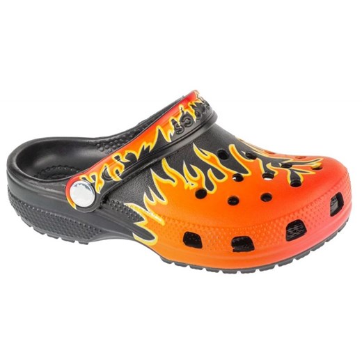 Klapki Crocs Classic Flames Clog  210993-0C4 pomarańczowe ze sklepu ButyModne.pl w kategorii Klapki dziecięce - zdjęcie 179595819