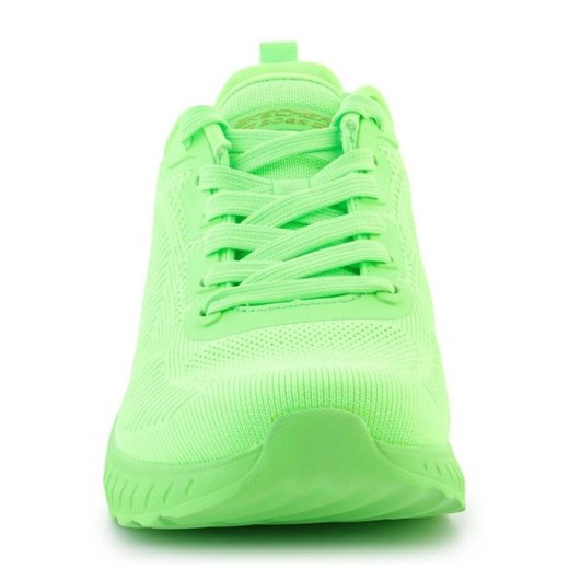 Buty sportowe damskie Skechers zielone płaskie 
