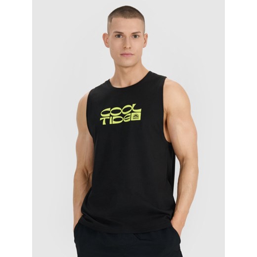 Męski top z nadrukiem 4F 4FWSS25TSLEM123 - czarny ze sklepu Sportstylestory.com w kategorii T-shirty męskie - zdjęcie 179596608