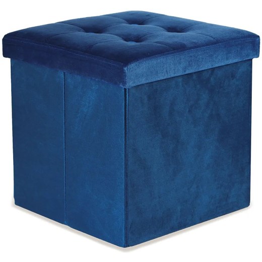 Pikowana granatowa kwadratowa pufa składana K7-S12 ze sklepu Edinos.pl w kategorii Pufy i siedziska - zdjęcie 179597495