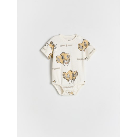 Reserved - Bawełniane body Król Lew - złamana biel ze sklepu Reserved w kategorii Body niemowlęce - zdjęcie 179599765