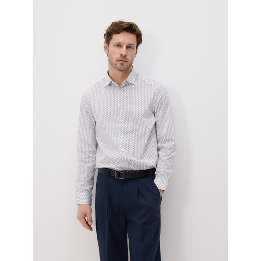 Reserved - Spodnie chino slim z lnem - granatowy Reserved 30 Reserved