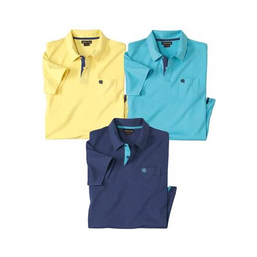 Zestaw 3 polo Summertime ze sklepu Atlas For Men w kategorii T-shirty męskie - zdjęcie 179602508