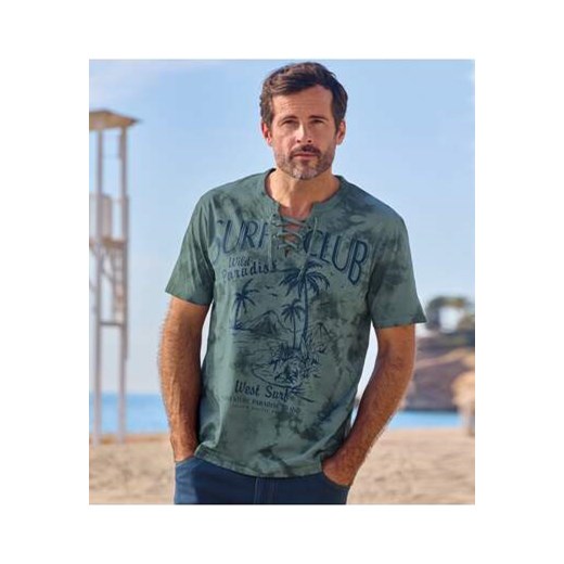 Koszulka z wiązanym dekoltem Surf Club ze sklepu Atlas For Men w kategorii T-shirty męskie - zdjęcie 179602546