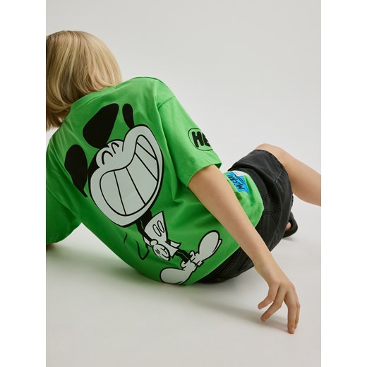 Reserved - Bawełniany t-shirt Mickey Mouse - jasnozielony ze sklepu Reserved w kategorii T-shirty chłopięce - zdjęcie 179602618