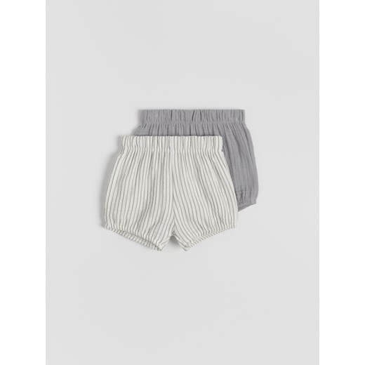 Reserved - Muślinowe szorty 2 pack - ciemnoszary ze sklepu Reserved w kategorii Spodnie i półśpiochy - zdjęcie 179602819