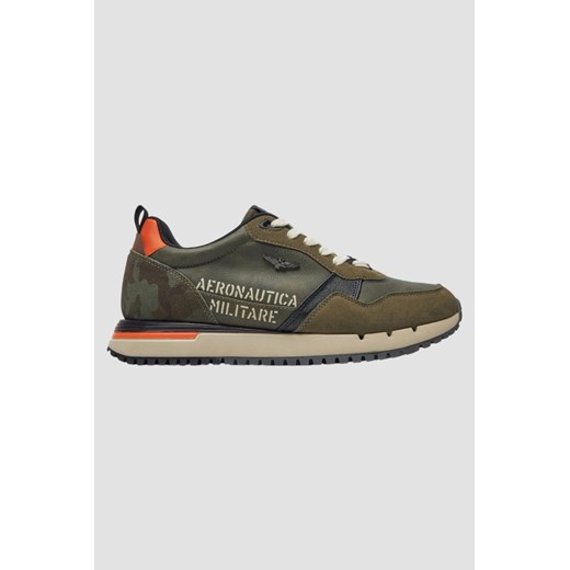 AERONAUTICA MILITARE Zielone męskie sneakersy Eco-leather AM, Rozmiar 42 ze sklepu outfit.pl w kategorii Buty sportowe męskie - zdjęcie 179603097