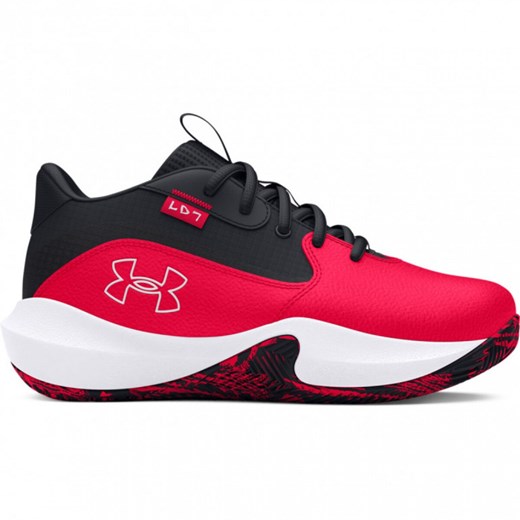 Dziecięce buty do koszykówki Under Armour UA Ps Lockdown 7 - czerwone ze sklepu Sportstylestory.com w kategorii Buty sportowe dziecięce - zdjęcie 179603418