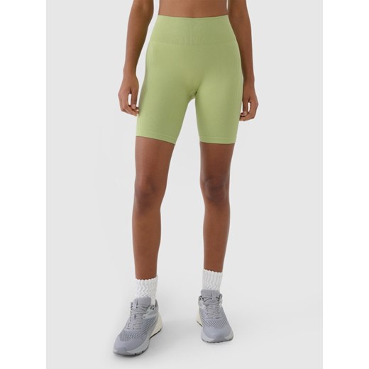Damskie legginsy kolarki treningowe 4F 4FRSS25TFSTF022 - zielone M/L Sportstylestory.com