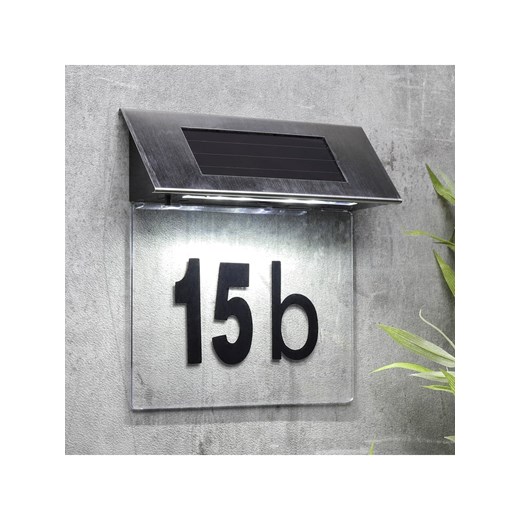 Garden Hero Numer domu podświetlany lampą LED w kolorze srebrnym - 19 x 18,5 cm ze sklepu Limango Polska w kategorii Dekoracje i akcesoria ogrodowe - zdjęcie 179603998