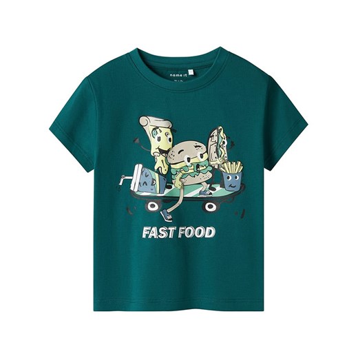 name it Koszulka w kolorze ciemnozielonym ze sklepu Limango Polska w kategorii T-shirty chłopięce - zdjęcie 179605928