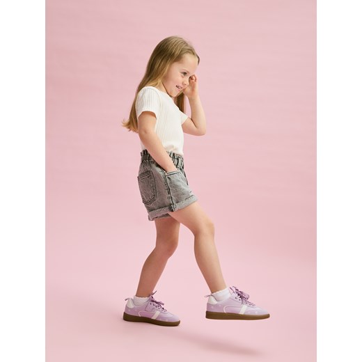 Reserved - Jeansowe szorty paperbag - jasnoszary Reserved 5-2 lata) Reserved