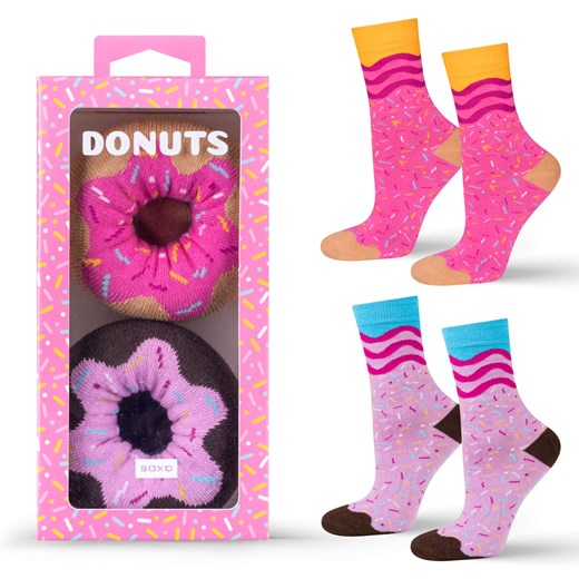 Skarpetki damskie Soxo Donut w Pudełku - 2 Pary ze sklepu Sklep SOXO w kategorii Skarpetki damskie - zdjęcie 179611078