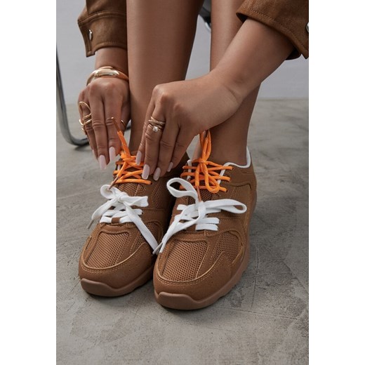 Brązowe Sneakersy z Podwójnymi Sznurówkami Terfitra ze sklepu renee.pl w kategorii Buty sportowe damskie - zdjęcie 179611096