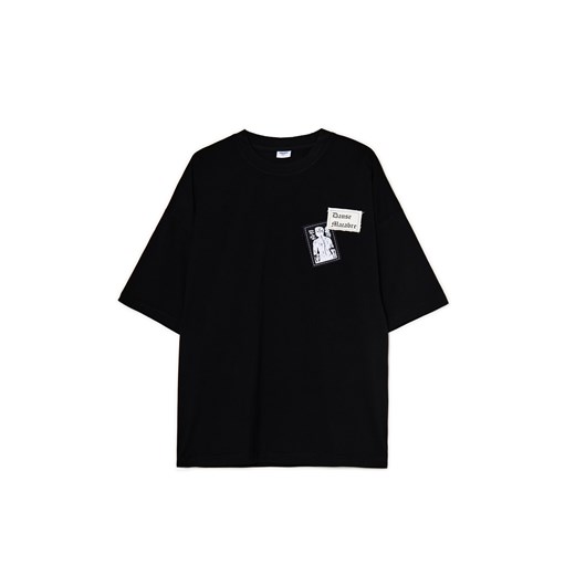 Cropp - Czarny T-shirt z aplikacjami - czarny ze sklepu Cropp w kategorii T-shirty męskie - zdjęcie 179613809