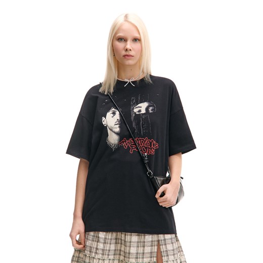 Cropp - Czarna T-shirt z Twenty One Pilots - czarny ze sklepu Cropp w kategorii Bluzki damskie - zdjęcie 179618139