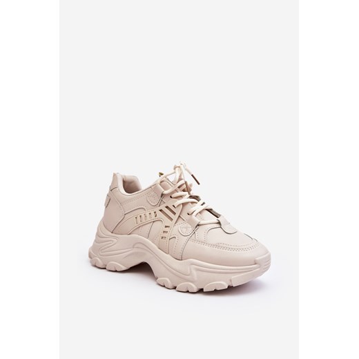 Sneakersy Buty sportowe Masywne Damskie Beżowe Toderus 23SP26-5999 ze sklepu ZAZOO w kategorii Buty sportowe damskie - zdjęcie 179618458