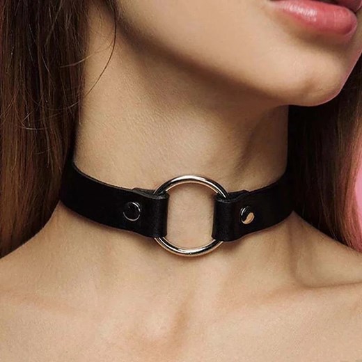 Klasyczny choker z kółeczkiem - Czarny ze sklepu Intimica.pl w kategorii Naszyjniki - zdjęcie 179622158