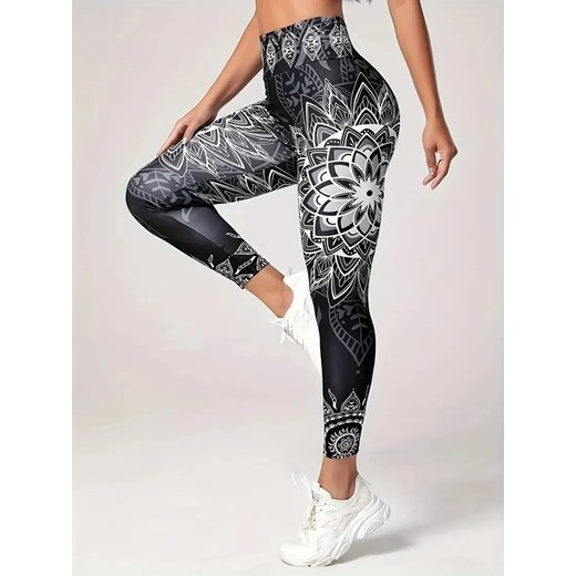 Legginsy damskie z nadrukiem - Czarny S ze sklepu Intimica.pl w kategorii Spodnie damskie - zdjęcie 179623277