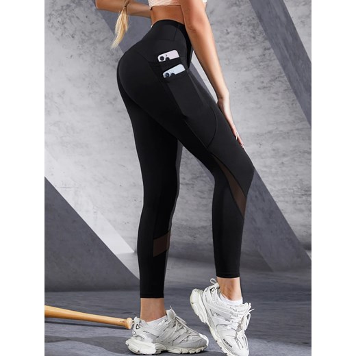 Legginsy damskie z podwójną kieszenią - Czarny S ze sklepu Intimica.pl w kategorii Spodnie damskie - zdjęcie 179623288