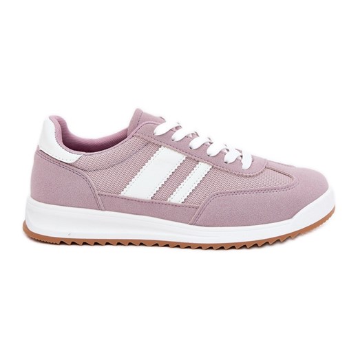 Evento Sneakersy Damskie Z Eko Zamszu Fioletowe ze sklepu ButyModne.pl w kategorii Buty sportowe damskie - zdjęcie 179628016