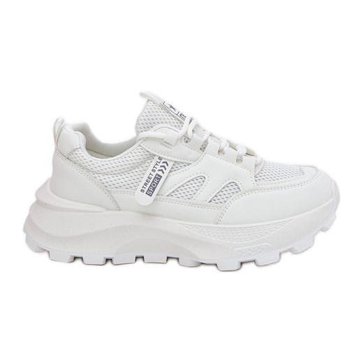 Evento Buty Sportowe Sneakersy Damskie Na Grubej Podeszwie Białe ze sklepu ButyModne.pl w kategorii Buty sportowe damskie - zdjęcie 179628027