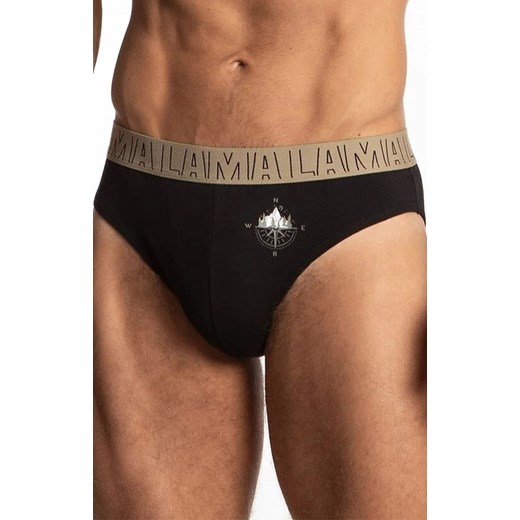 2-pack slipy męskie M-1057SD, Kolor czarny-khaki, Rozmiar L, LAMA ze sklepu Intymna w kategorii Majtki męskie - zdjęcie 179630117