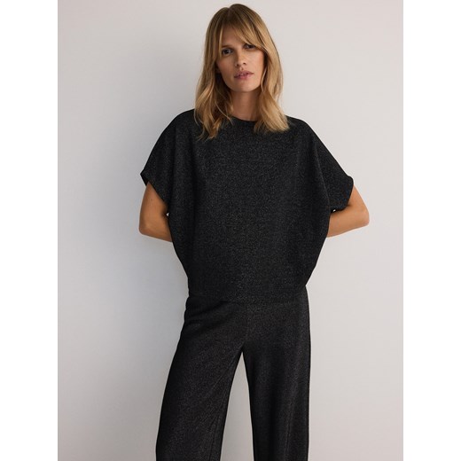 Reserved - Bluzka z metalizowaną nicią - czarny ze sklepu Reserved w kategorii Bluzki damskie - zdjęcie 179631039