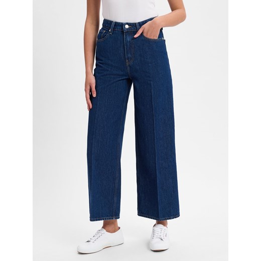 Tommy Hilfiger Dżinsy - szeroka nogawka HW A Ace Kobiety Bawełna dark stone jednolity ze sklepu vangraaf w kategorii Jeansy damskie - zdjęcie 179631179
