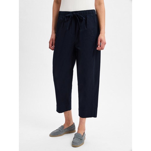 Marie Lund Damskie spodnie materiałowe Kobiety Bawełna granatowy jednolity ze sklepu vangraaf w kategorii Spodnie damskie - zdjęcie 179631189