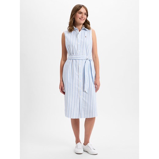 Polo Ralph Lauren Damska sukienka koszulowa Kobiety Bawełna biały w paski ze sklepu vangraaf w kategorii Sukienki - zdjęcie 179631207